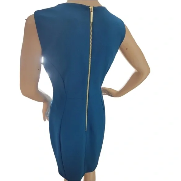 Calvin Klein Sleeveless Dress Size 4 NWT Dark Teal - Picture 2 of 6